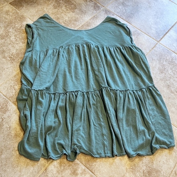 Free People hi low v neck relaxed fit pullover cap sleeve boho top blous… - Picture 6 of 8